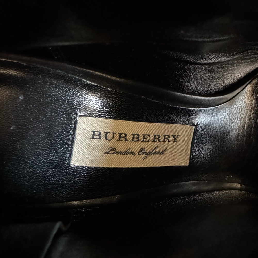 Burberry Black and Gold Heeled Boots - Picture 14 of 15